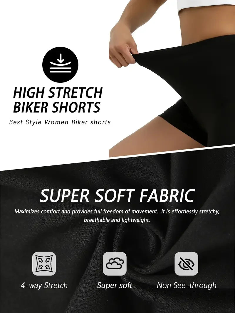 5PC Somen's Pro High-Waisted Yoga Shorts, Designed with Pockets, Maximum Elasticity, Flattering Fit for Strength Training Short
