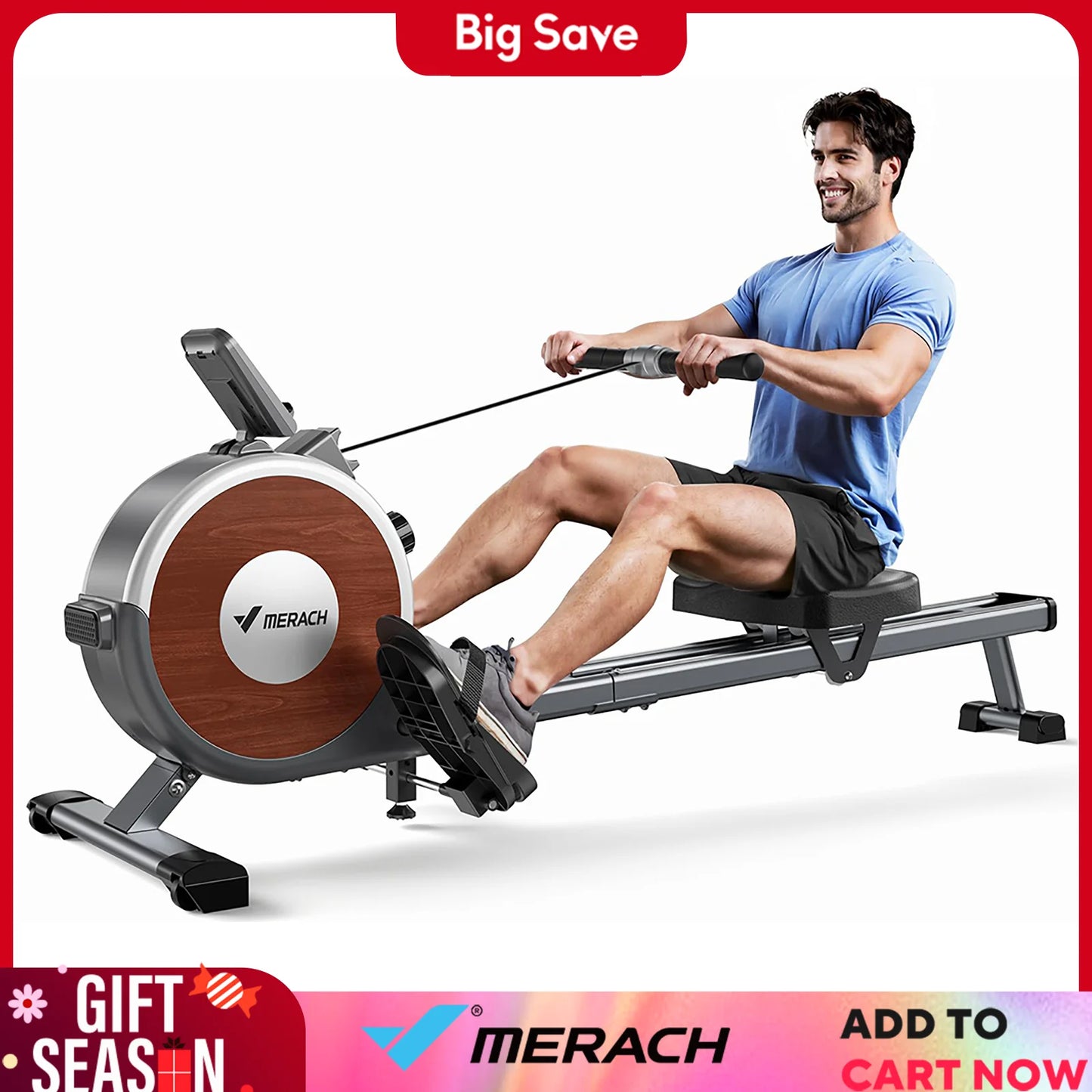 Rowing Machine Magnetic Rower Machine for Home 16 Levels Quiet Resistance Dual Slide Rail Max 350lb Weight Capacity  R02