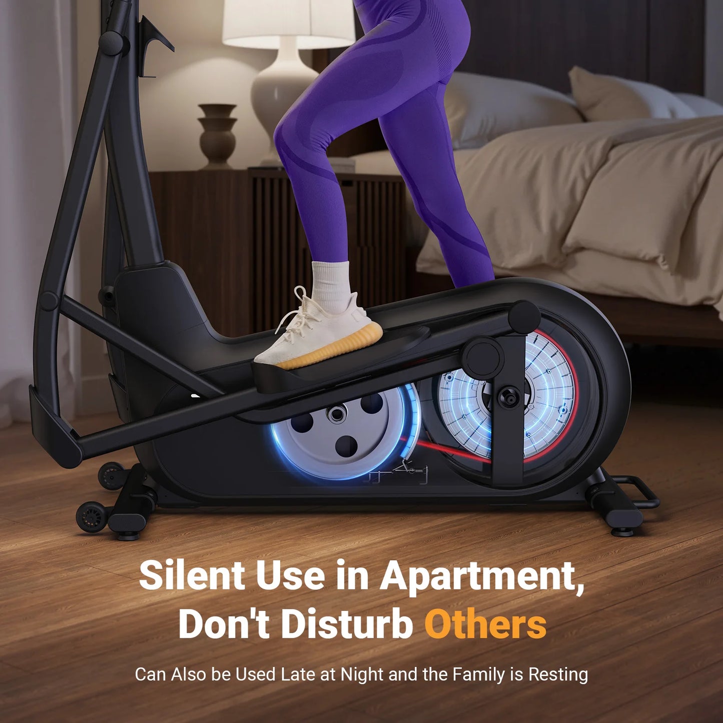 Elliptical Exercise Machine with 18.5IN Stride Hyper-Quiet Magnetic Drive System Elliptical Trainer 8 Resistance Levels