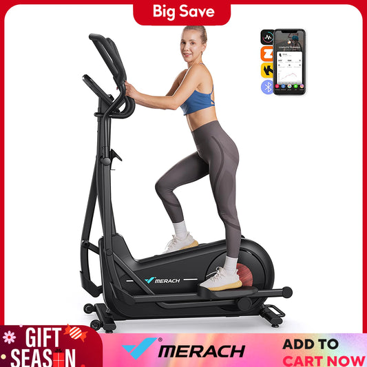 Elliptical Exercise Machine with 18.5IN Stride Hyper-Quiet Magnetic Drive System Elliptical Trainer 8 Resistance Levels