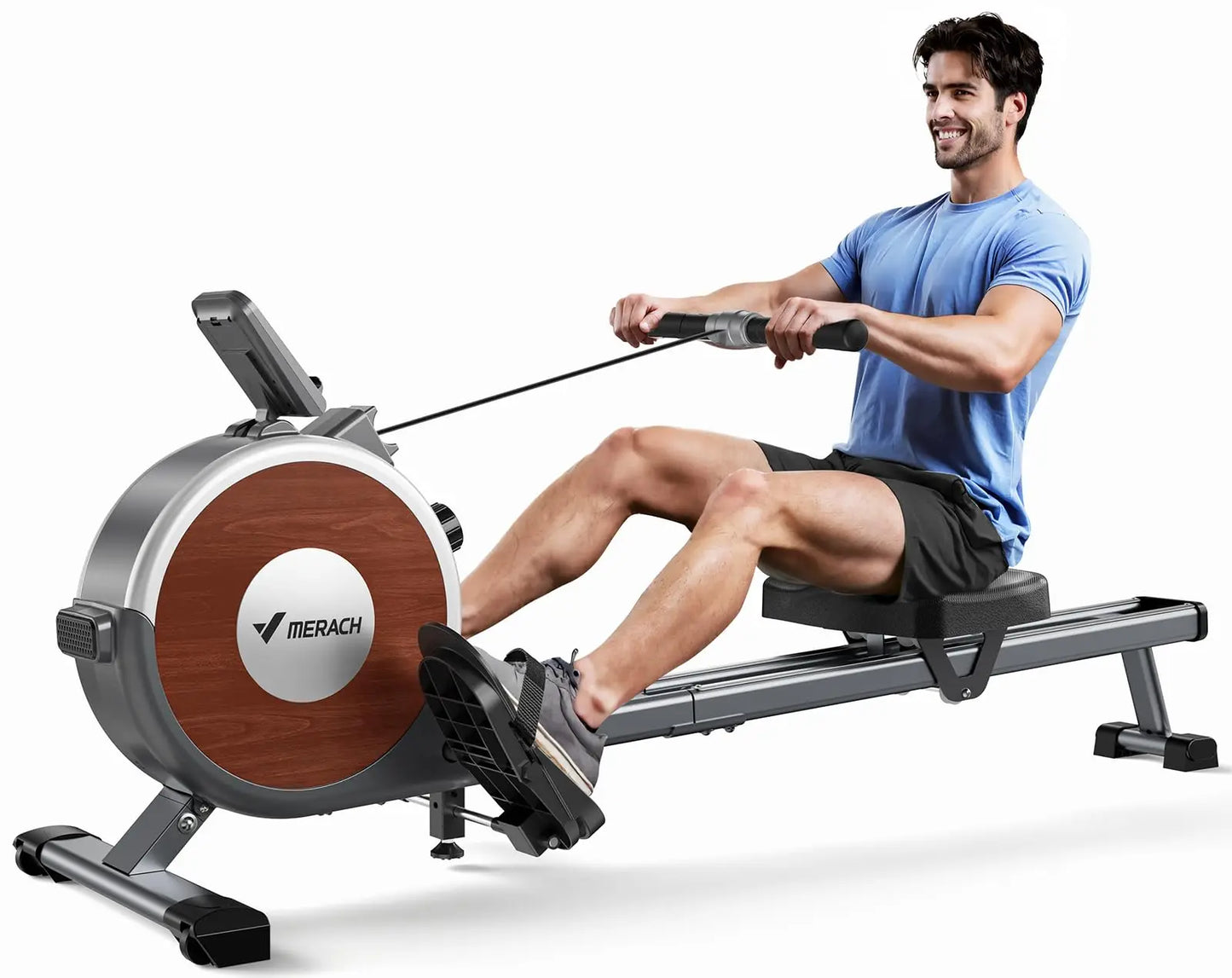 Rowing Machine Magnetic Rower Machine for Home 16 Levels Quiet Resistance Dual Slide Rail Max 350lb Weight Capacity  R02
