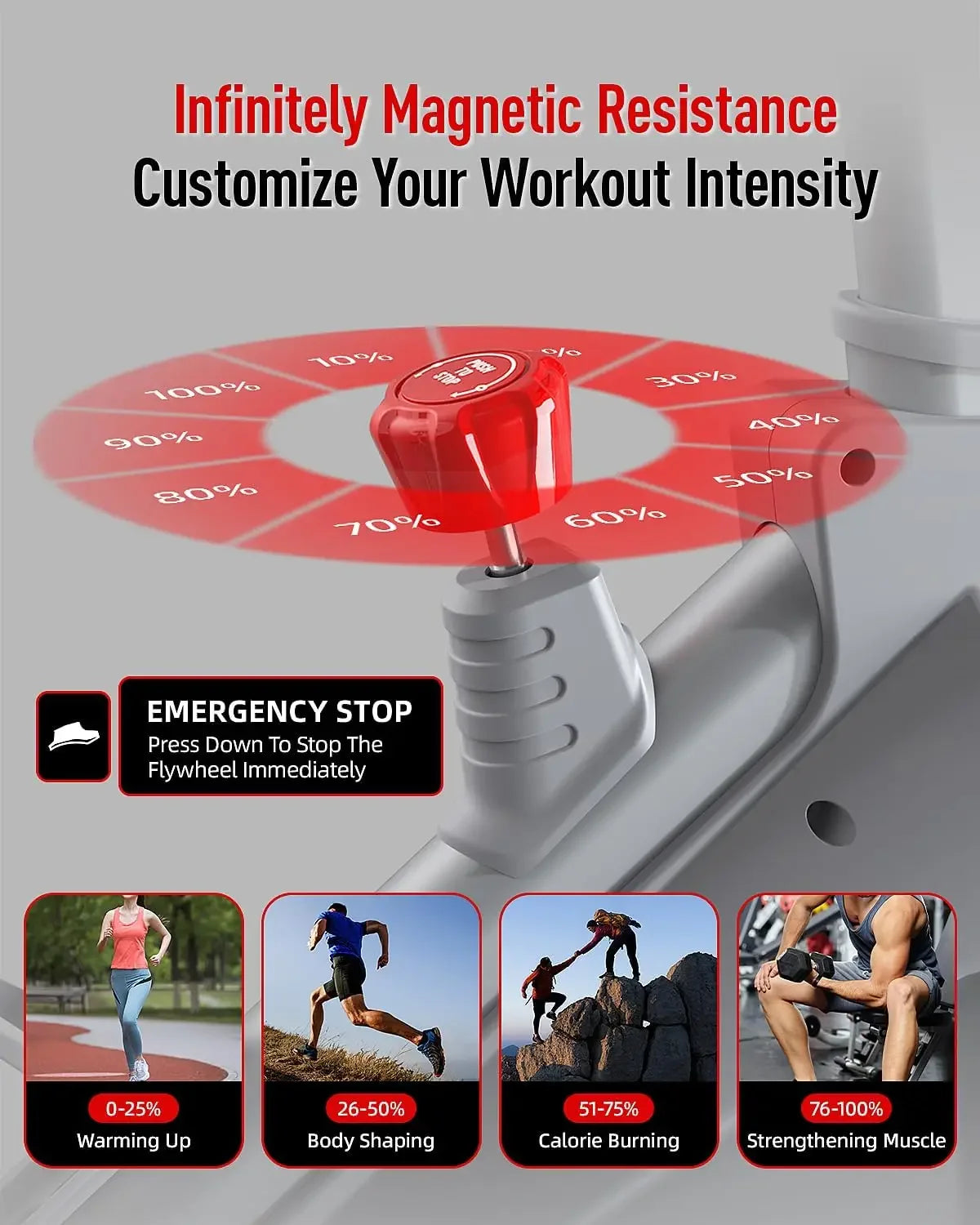 Semi-Commercial Exercise Bike 400 lbs Capacity, Magnetic Stationary Bikes for Home Gym with Bluetooth & Tablet Holder & Comforta