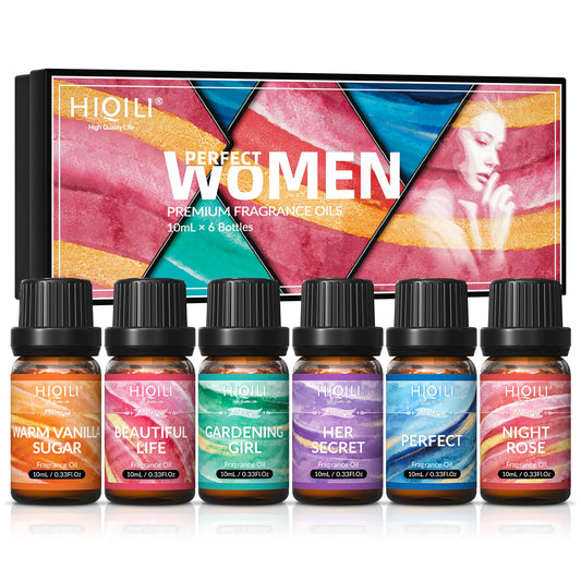 Fragrance Oils Set-Women Theme | TOP 6 Gift Set Use for Aromatherapy,Diffuser,Humidifier,Candles | Car,Home,hotel,Travel