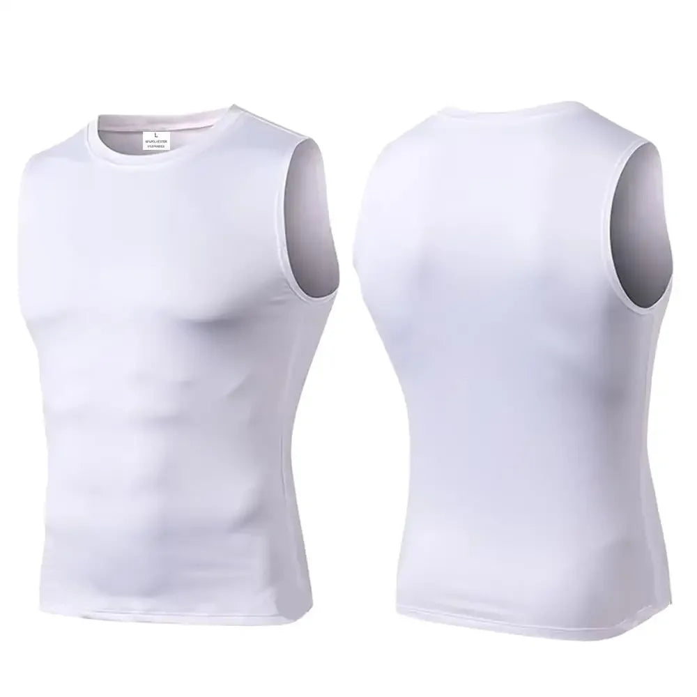 Men Quick Dry Running T-Shirts Compression Vest Sleeveless Quick-Drying Jersey Training Shirt Gym Mens Tank Top