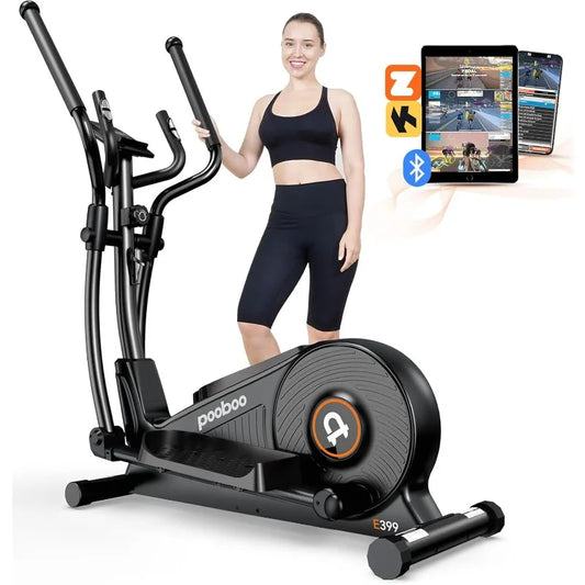 , Elliptical Exercise Machine with16-Level Resistance & Hyper-Quiet Magnetic Driving System