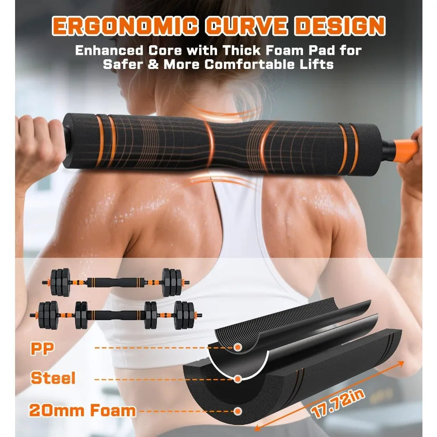 5in1 Adjustable Dumbbell Set with Connector for Home Gym: Versatile Free Weights for Strength Training Functional Exercises and