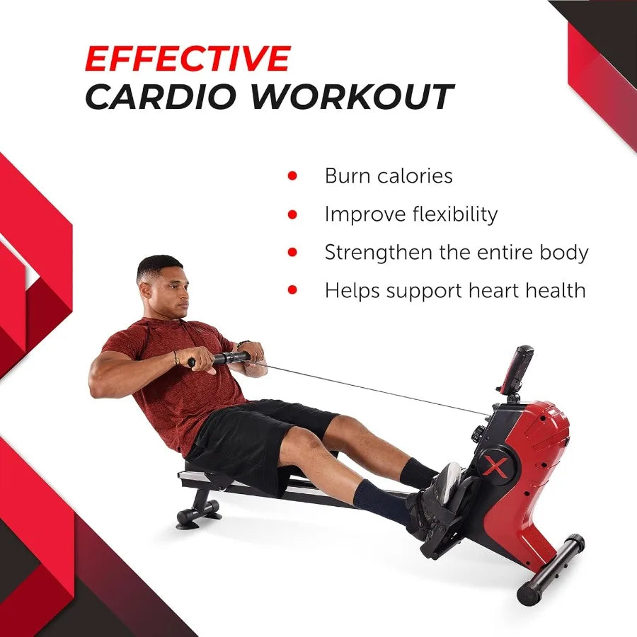 Magnetic Rower Rower Machine with Smart Workout App Rowing Machine with Magnetic Resistance for Home Gym Fitness Up to 250 lbs