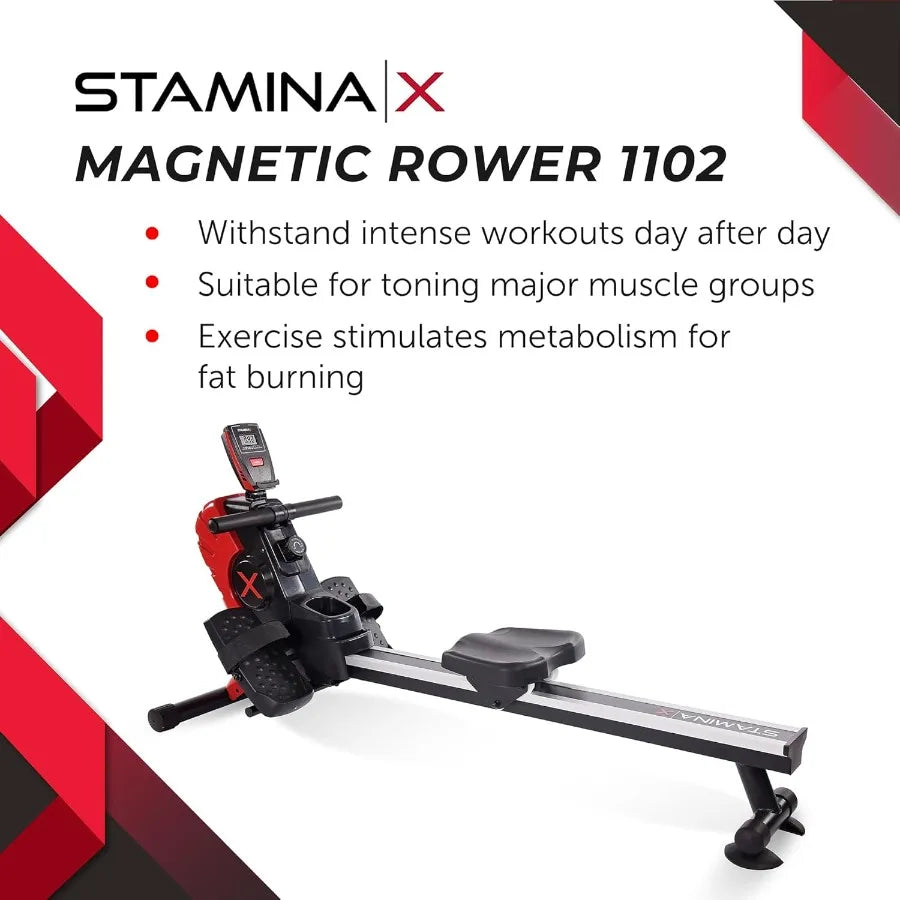 Magnetic Rower Rower Machine with Smart Workout App Rowing Machine with Magnetic Resistance for Home Gym Fitness Up to 250 lbs