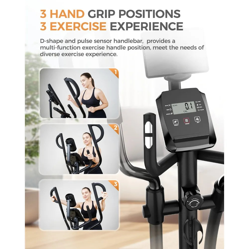Magnetic Elliptical Bike Stationary Exercise Machine for Home Gym Cardio Workout