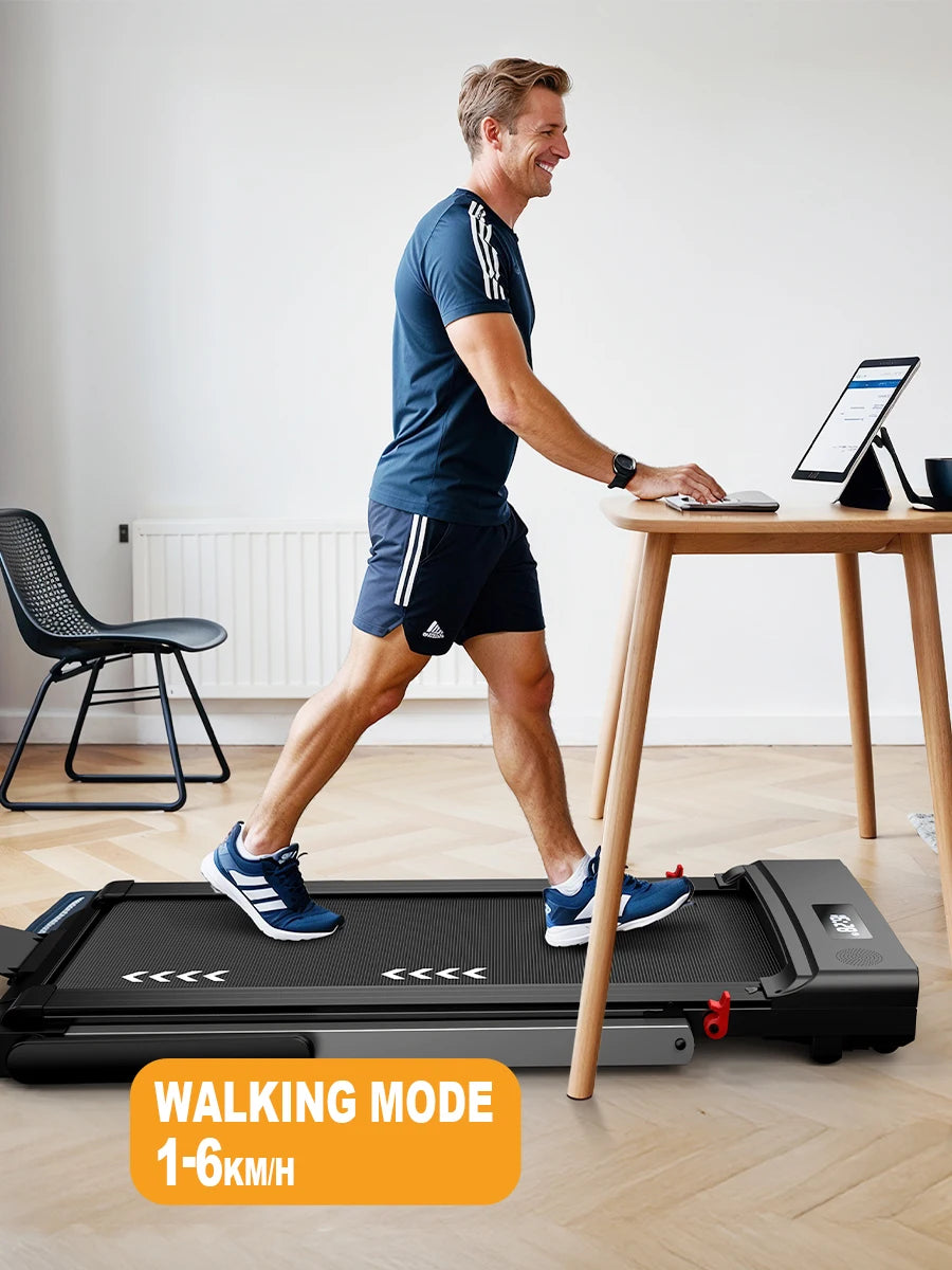 2-in-1 Treadmill for Home, 12 Km/H, Dual Led Display, 12 Programs, Foldable, Shock Absorption, App Compatible