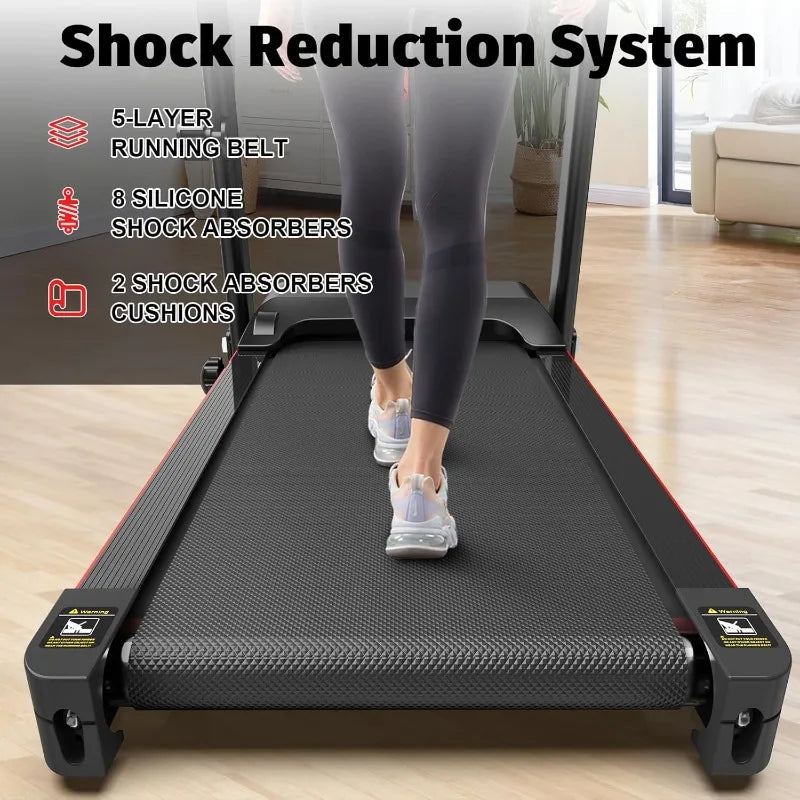 Foldable Treadmill 3.0 HP Quiet Brushless, 7.5 MPH, 300 LBS Capacity for Home Gym Use with Pulse Sensor LED Display Treadmill