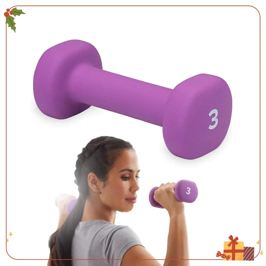 3lb Neoprene Dumbbell - Single Hand Weight for Home Gym, Strength Training, Toning & Fitness