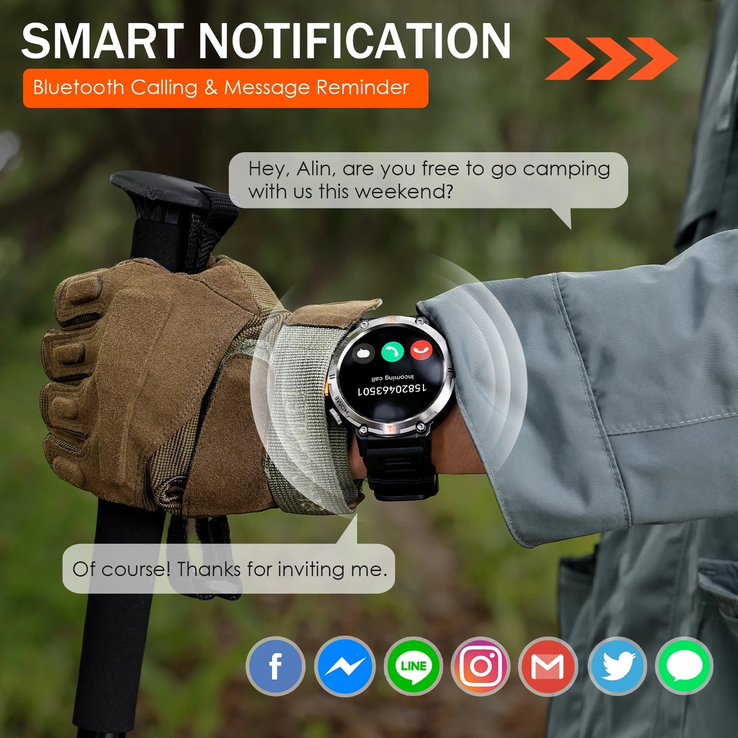 2025 New Bluetooth Call smartwatch for men Full Touch Screen With Health Monitor heart rate Flashlight Smart watch