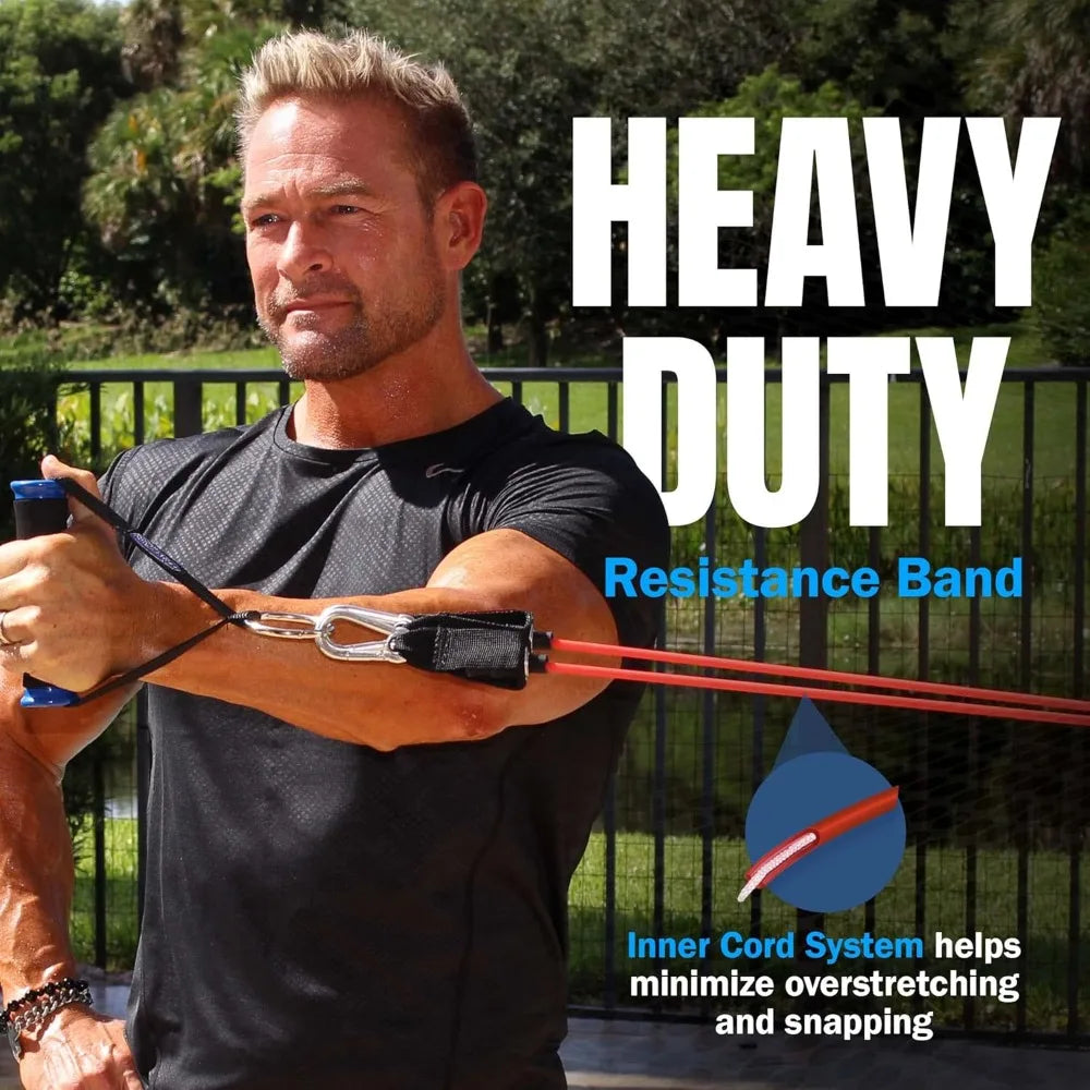 Bodylastics Patented Basic Series Resistance Band Set - 5 Resistance Bands with Snap Reduction Tech
