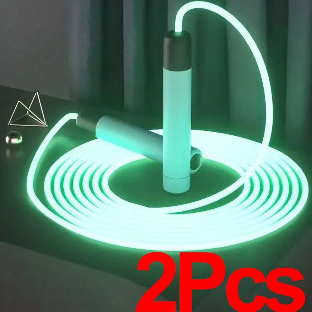 Luminous Jump Rope Kids Adults LED Glowing Skipping String Rope Fitness Training ABS Anti Slip Handles Outdoor Sports