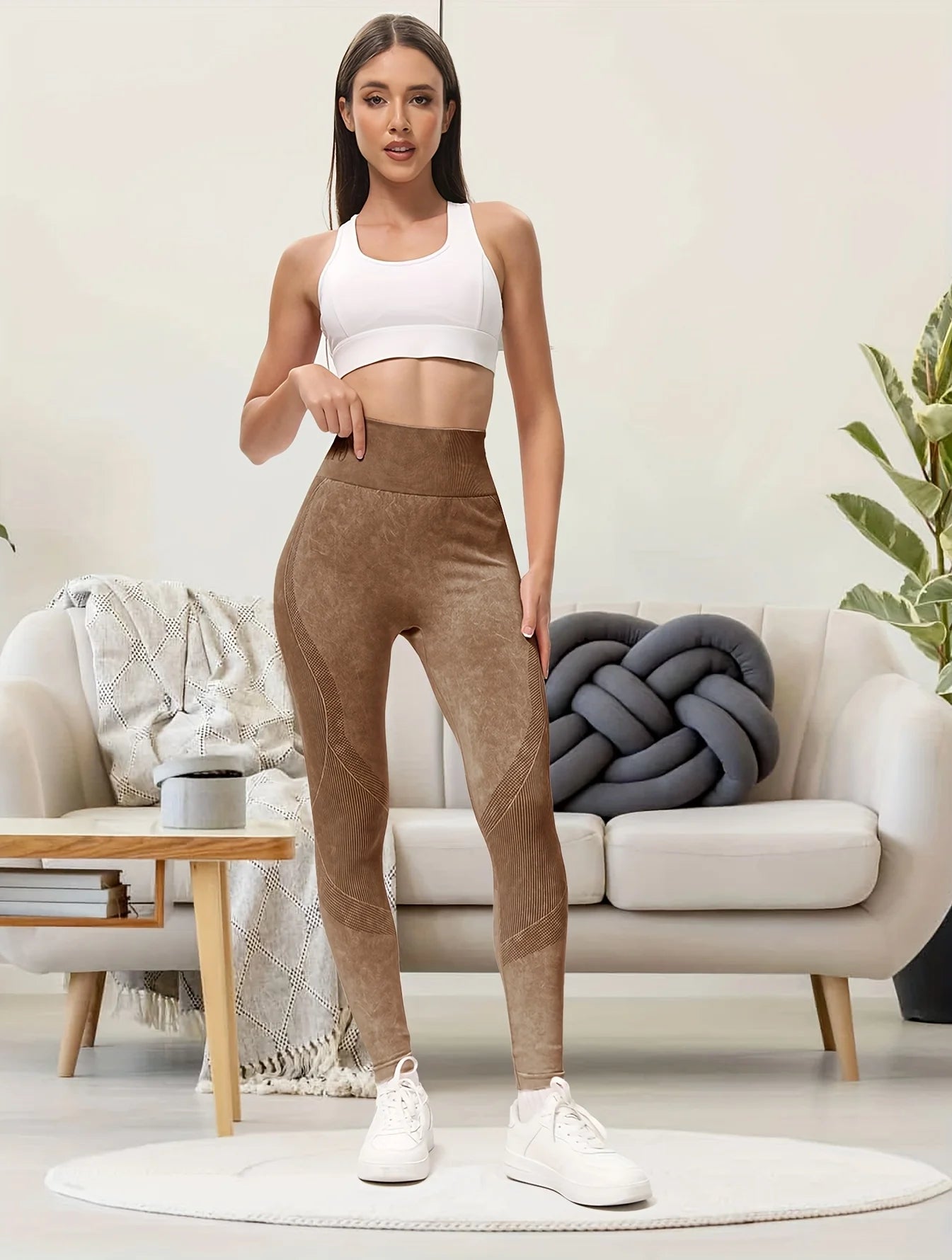 2 Pack Women'S High Waisted Sexy Butt Lifting Seamless Yoga Leggings Elastic And Breathable Fitness Sports Pants For Activewear
