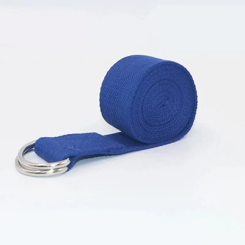 1Pc Yoga Strap For Yoga Pilates Ballet Dance With Adjustable D-Ring Buckle Cotton Yoga Belt For Fitness Daily Stretching