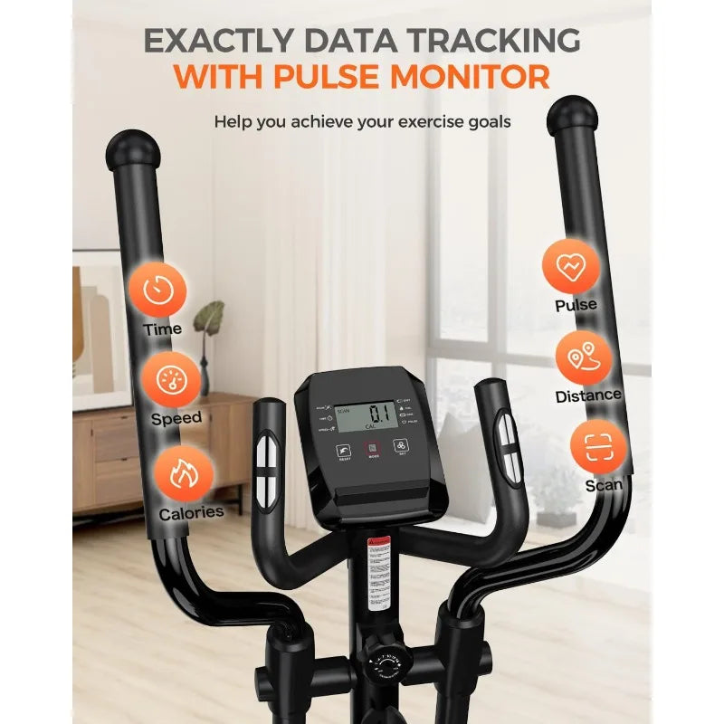 Elliptical Exercise Machine with 16-Level Resistance&Hyper-Quiet Magnetic Driving System,