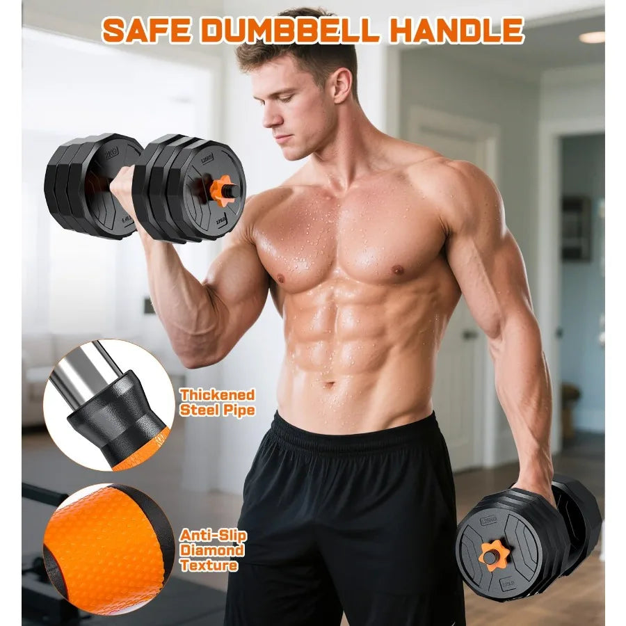 5in1 Adjustable Dumbbell Set with Connector for Home Gym: Versatile Free Weights for Strength Training Functional Exercises and