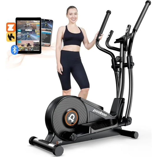 Elliptical Exercise Machine with 16-Level Resistance&Hyper-Quiet Magnetic Driving System,