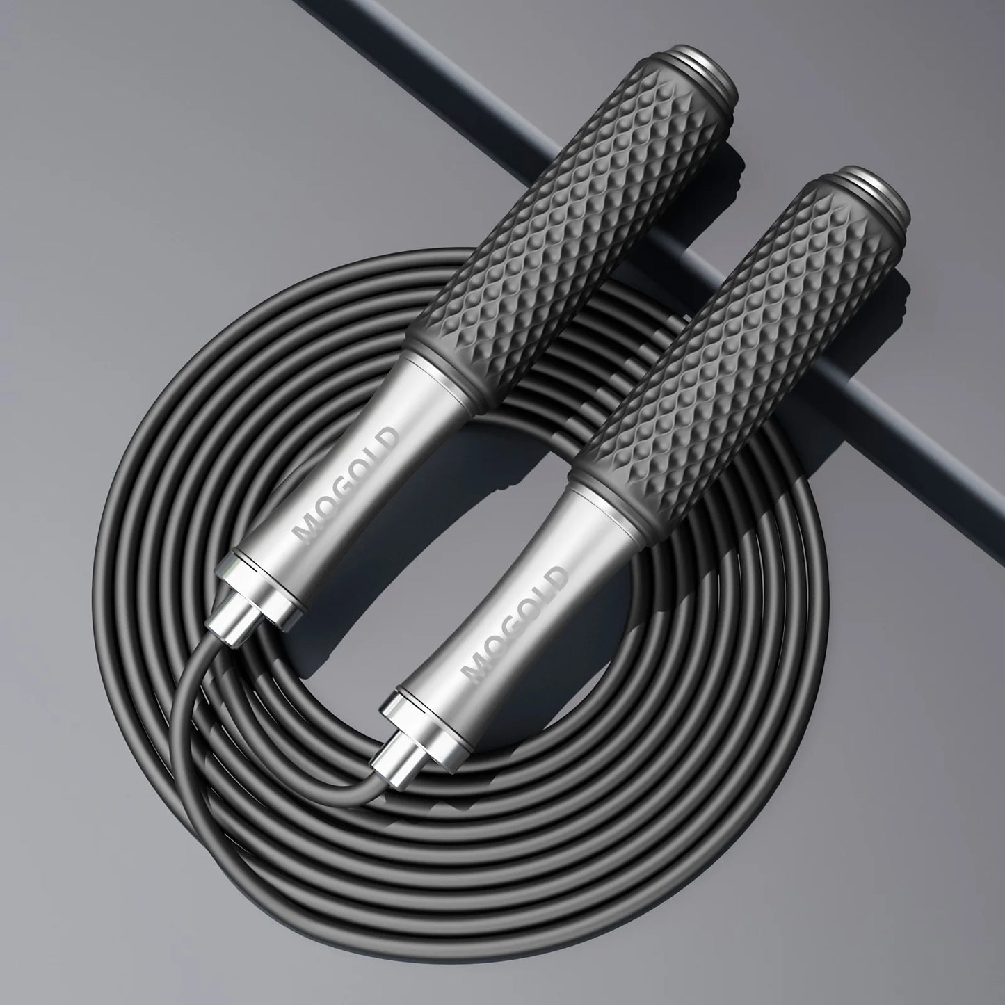 MOGOLD Fitness Jump Rope|Thickened Metal Tips + Anti-Slip Handle|High-Density PVC Wear-Resistant Rope|Home & Pro Use