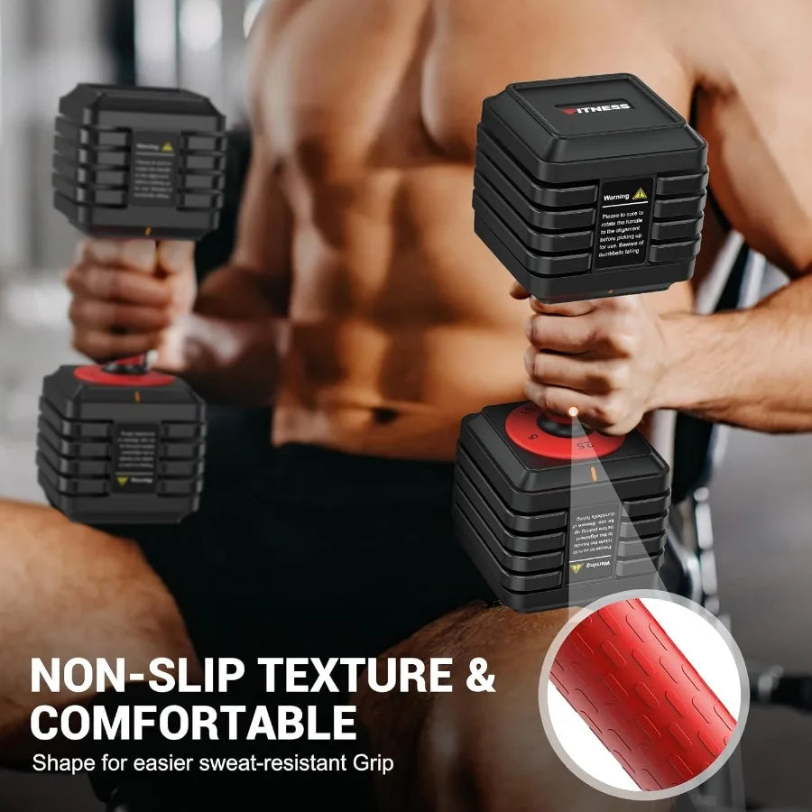Adjustable Dumbbells 2 Pieces 1 Second Weight Dumbbells 5 in 1 Free Adjustable with Nonslip Textured Handle for Home Gym for Me