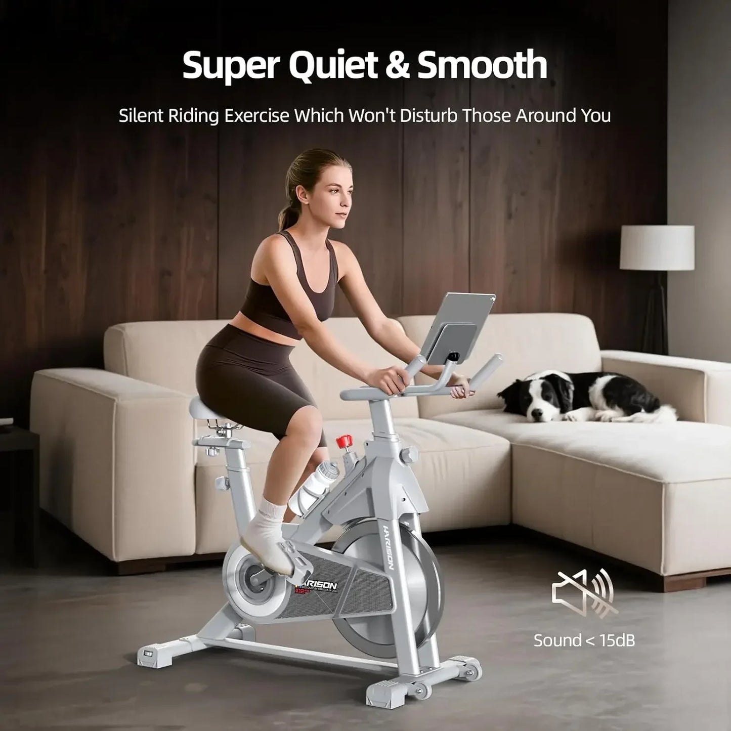 Semi-Commercial Exercise Bike 400 lbs Capacity, Magnetic Stationary Bikes for Home Gym with Bluetooth & Tablet Holder & Comforta