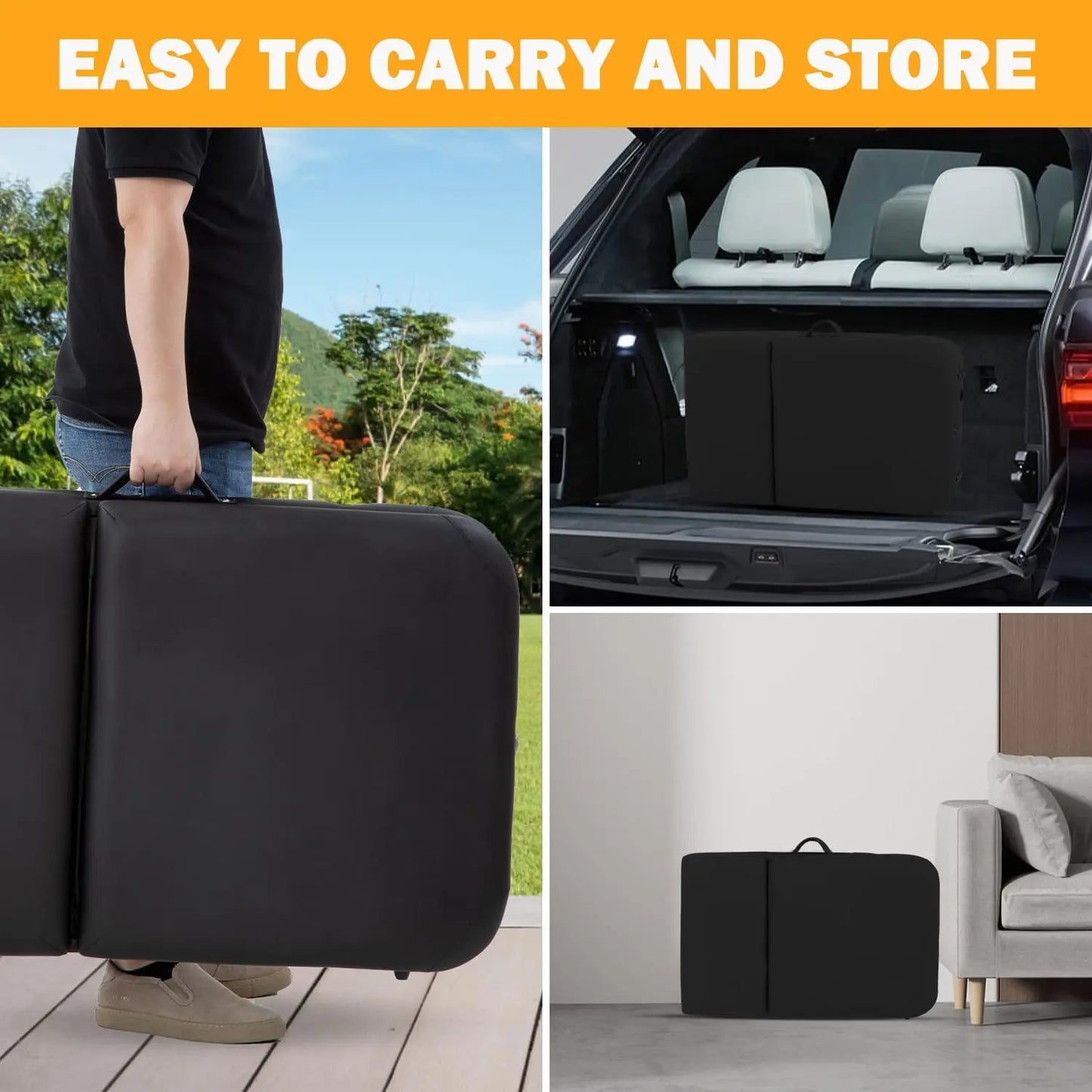 Portable Massage Table Aluminium 3 Fold Height Adjustable Spa Bed with Non-Woven Bag
