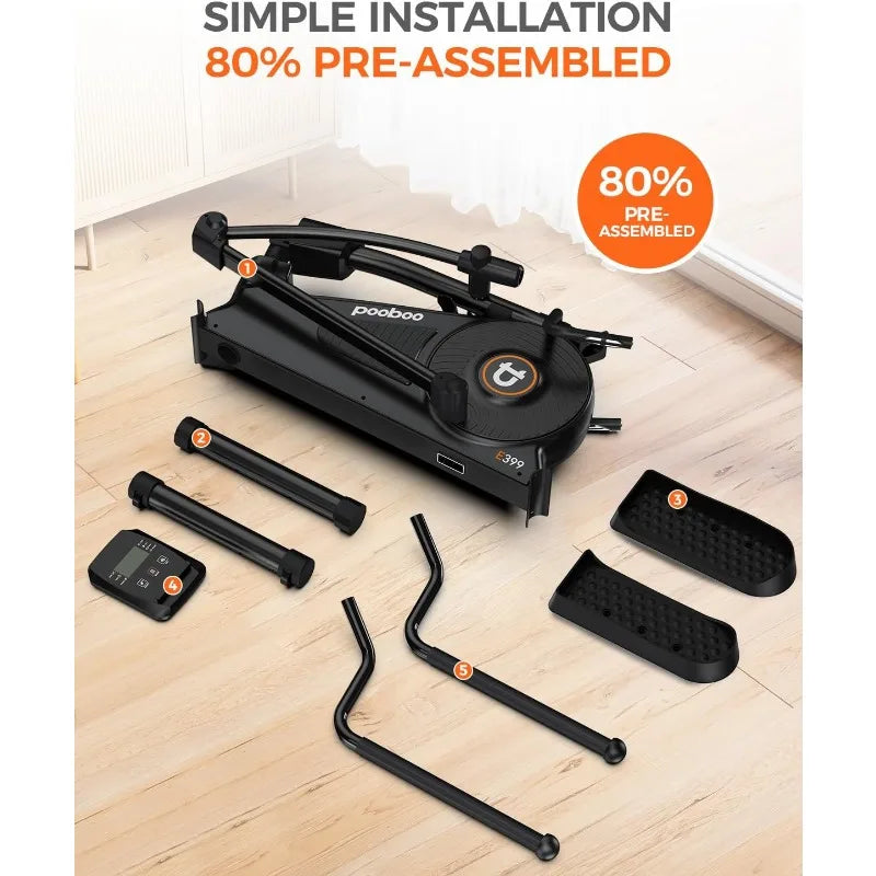 Elliptical Exercise Machine with 16-Level Resistance&Hyper-Quiet Magnetic Driving System,