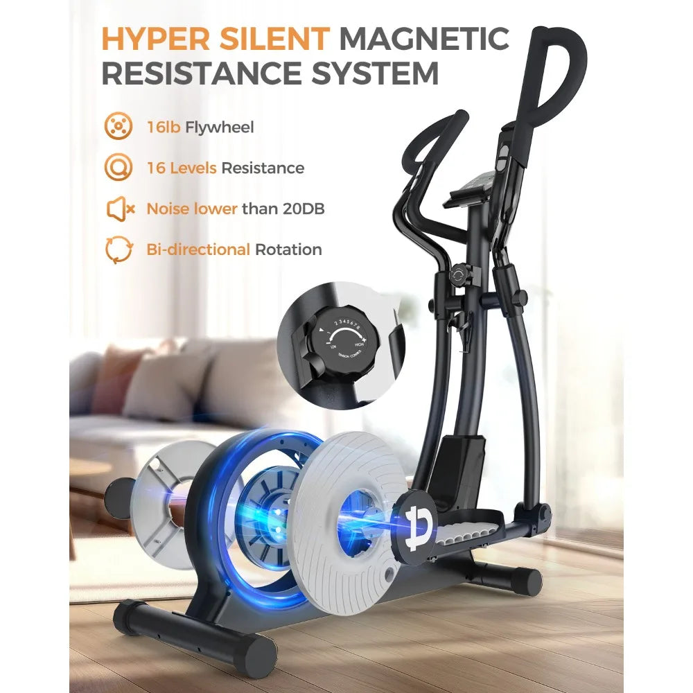Magnetic Elliptical Bike Stationary Exercise Machine for Home Gym Cardio Workout