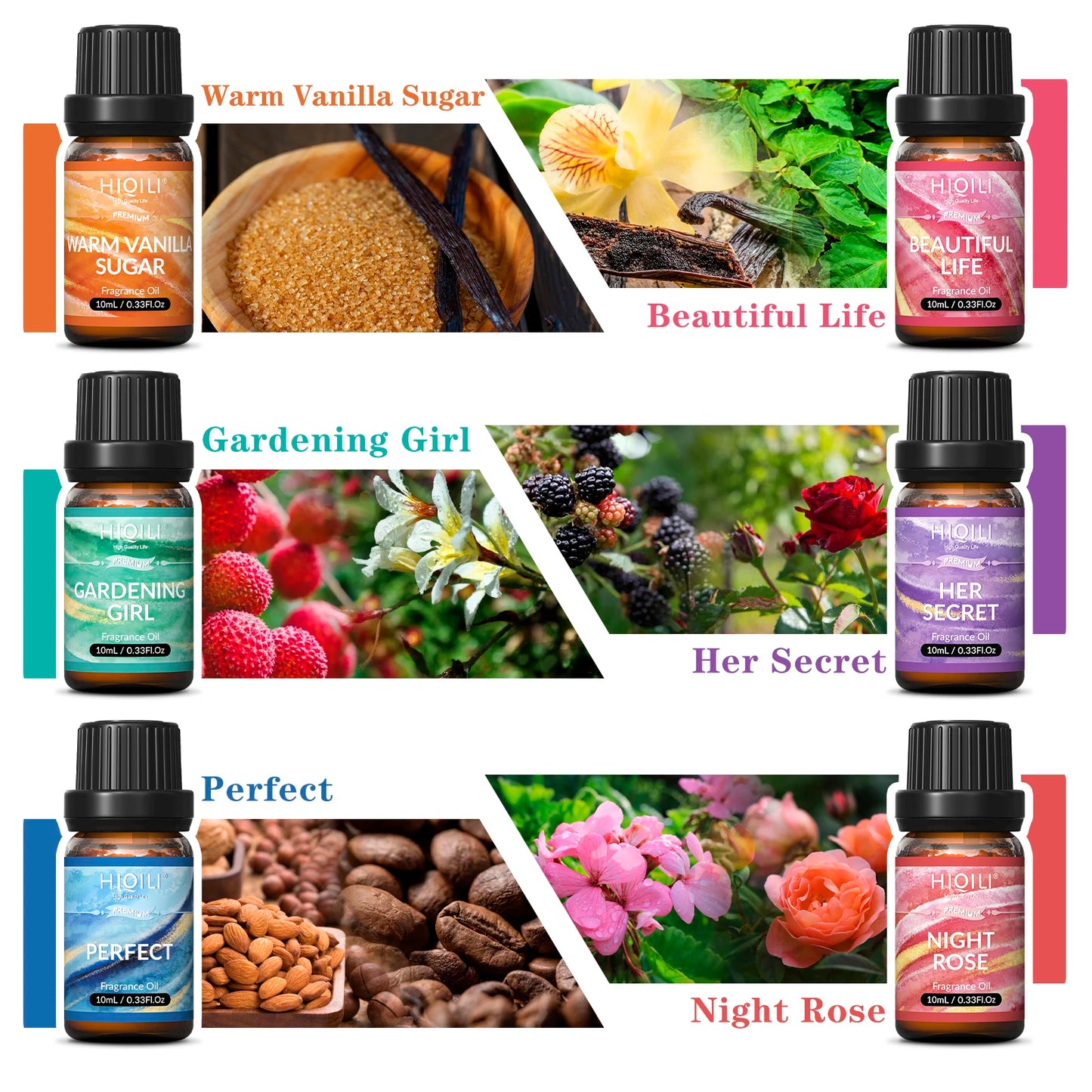 Fragrance Oils Set-Women Theme | TOP 6 Gift Set Use for Aromatherapy,Diffuser,Humidifier,Candles | Car,Home,hotel,Travel