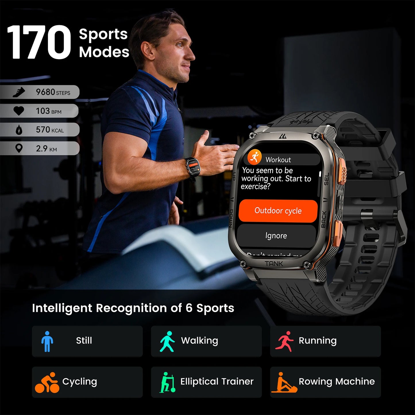 GPS Smartwatches For Men Women Smartwatch 480mAh Digital Fitness AMOLED AOD Bluetooth Watches