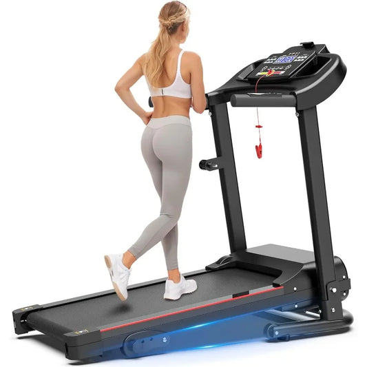 Foldable Treadmill 3.0 HP Quiet Brushless, 7.5 MPH, 300 LBS Capacity for Home Gym Use with Pulse Sensor LED Display Treadmill