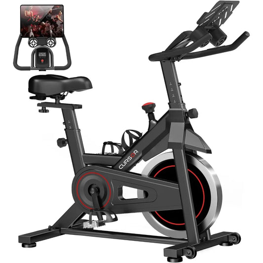 Exercise Bike, Stationary Bikes for Home, 300 LBS Capacity, Workout Bike with Silent Belt Drive, Indoor Cycling Bike with Extra