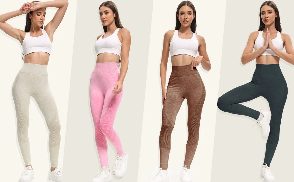 2 Pack Women'S High Waisted Sexy Butt Lifting Seamless Yoga Leggings Elastic And Breathable Fitness Sports Pants For Activewear