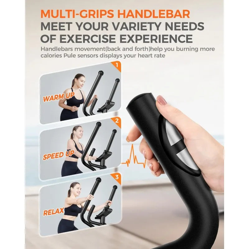 Elliptical Exercise Machine with 16-Level Resistance&Hyper-Quiet Magnetic Driving System,