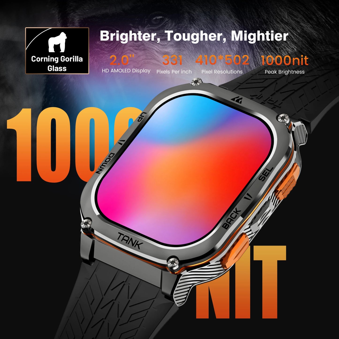 GPS Smartwatches For Men Women Smartwatch 480mAh Digital Fitness AMOLED AOD Bluetooth Watches