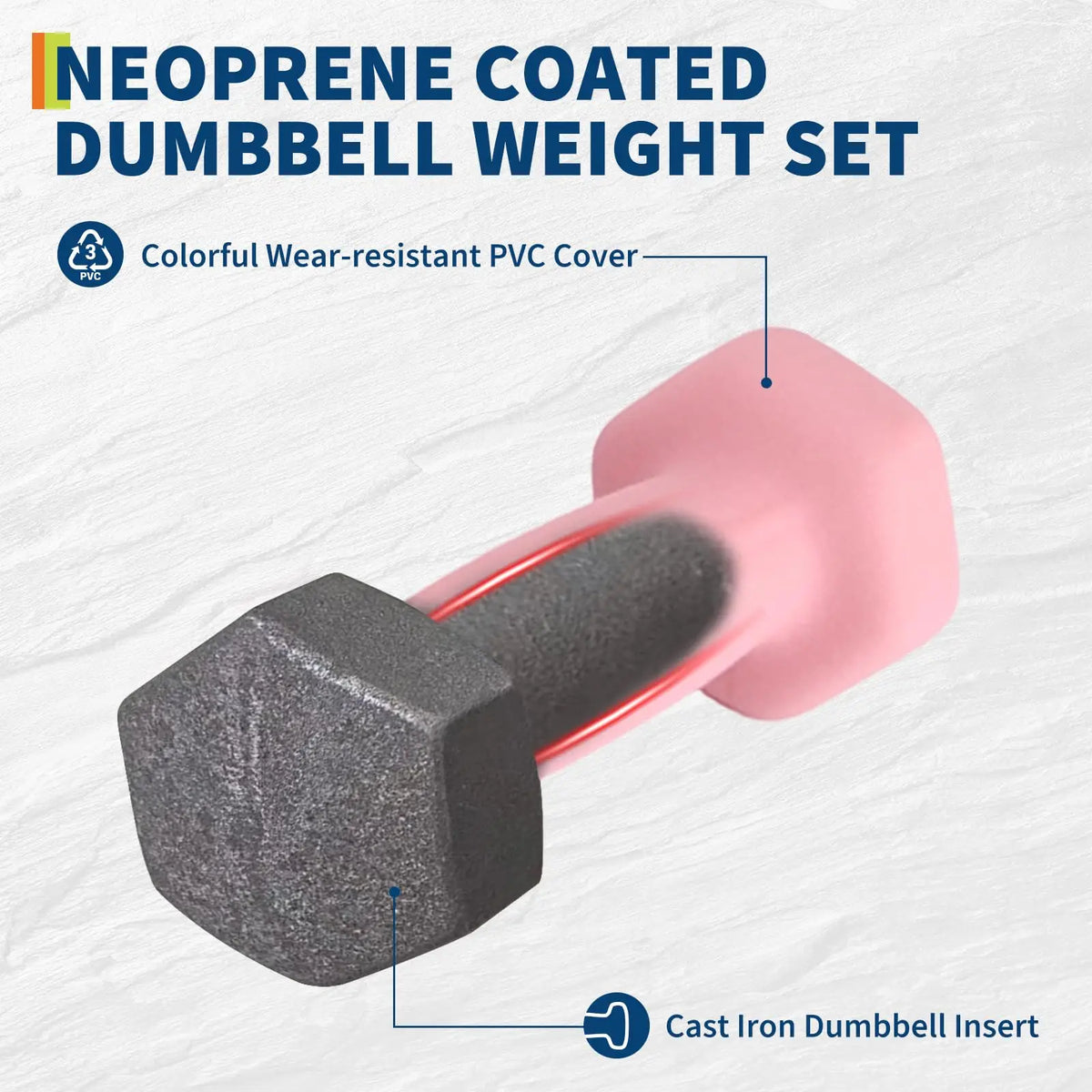 Dumbbell Set for Women and Men, Neoprene Dumbbell Free Hand Weight Set for Home Gym, Packed in Pairs