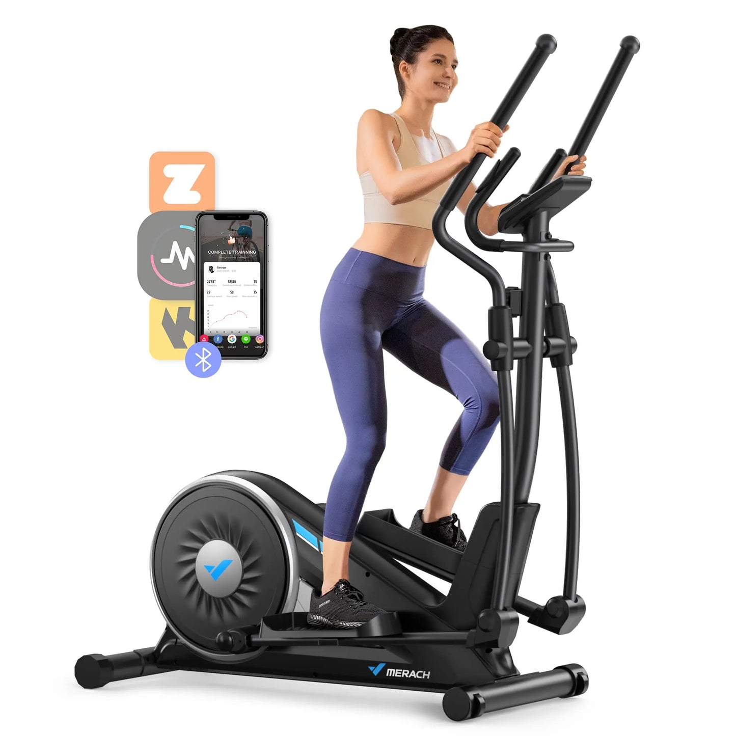 Elliptical Machine Elliptical Machine Home Hyper-Quiet Magnetic Drive System 16Levels Adjustable Resistance MERACH App