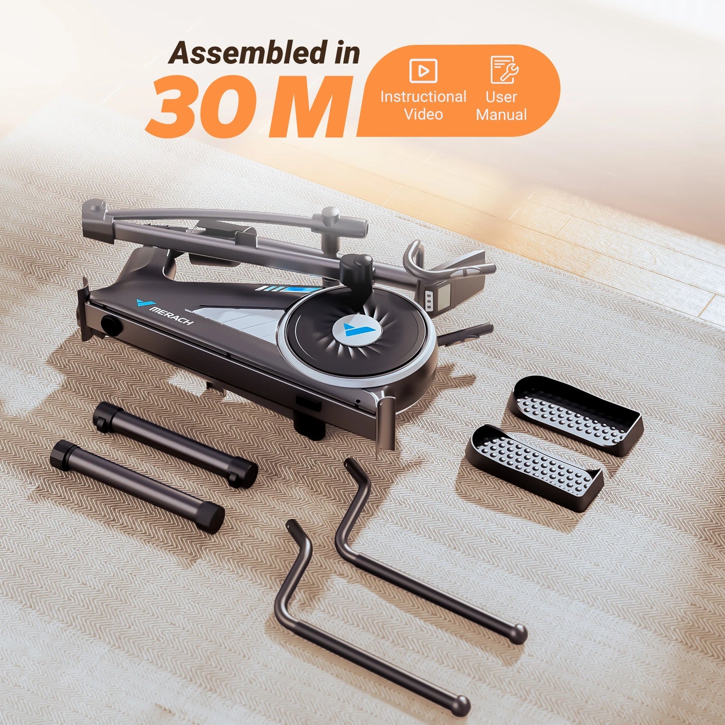 Elliptical Machine Elliptical Machine Home Hyper-Quiet Magnetic Drive System 16Levels Adjustable Resistance MERACH App