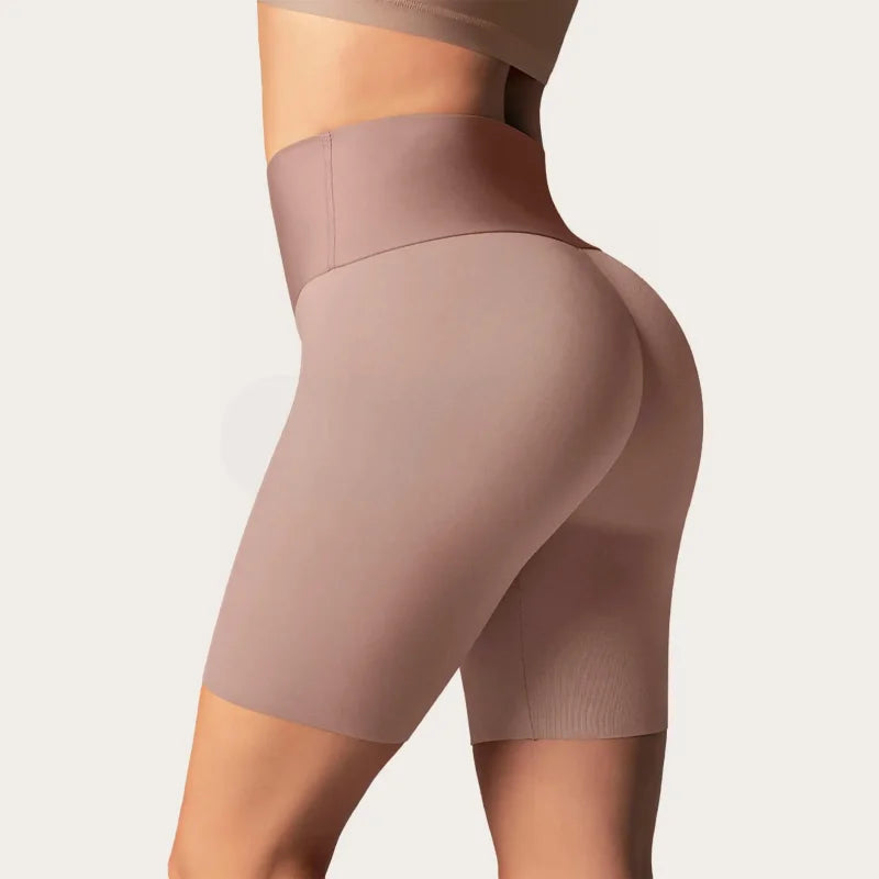 Women High Waist Seamless Shapewear Shorts Tummy Control Hip‑lifting Yoga Shorts Anti‑Chafing Slimming Underwear Sports Workout Short Pants