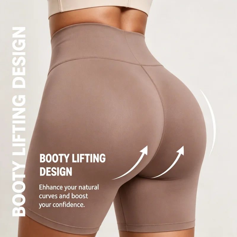 Women High Waist Seamless Shapewear Shorts Tummy Control Hip‑lifting Yoga Shorts Anti‑Chafing Slimming Underwear Sports Workout Short Pants