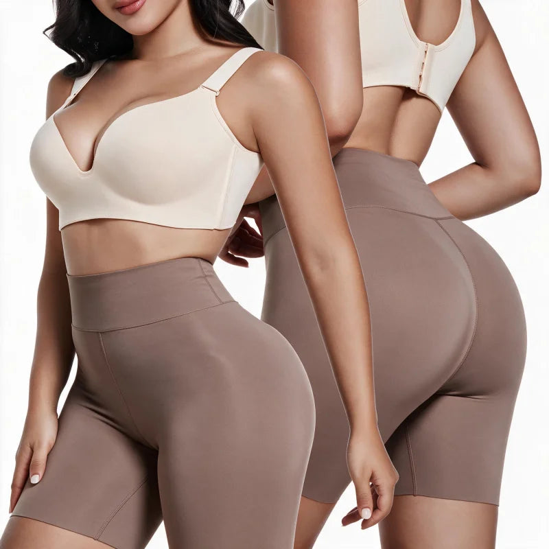 Women High Waist Seamless Shapewear Shorts Tummy Control Hip‑lifting Yoga Shorts Anti‑Chafing Slimming Underwear Sports Workout Short Pants