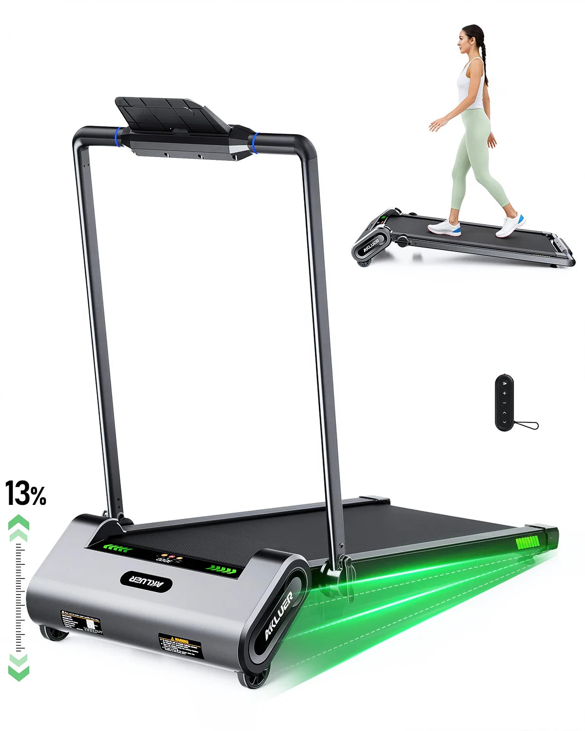 Walking Pad Treadmill with Auto Incline, 6 in 1 Under Desk Treadmill, 2.5HP 6-Level Incline for Home with 330LBS Capacity