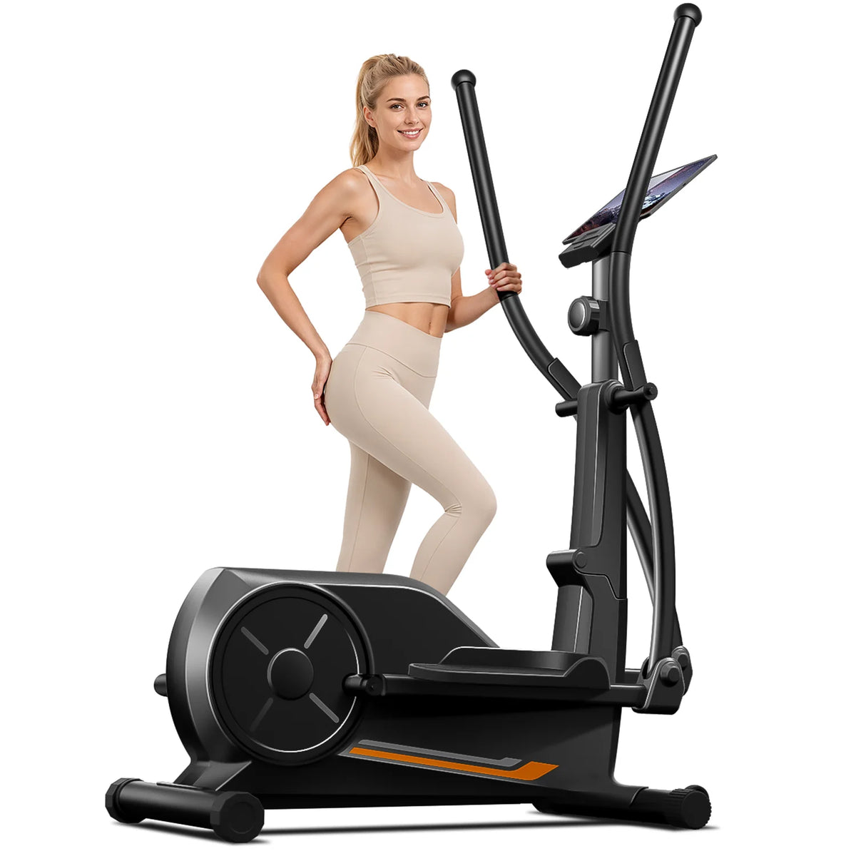 ROBORE ET30 Elliptical Exercise Machine with 16 Levels Resistance, Hyper-Silent Magnetic Elliptical Machine for Home with 12" Stride & Heart Rate Grips and LCD Monitor, 330LBS Weight Capacity