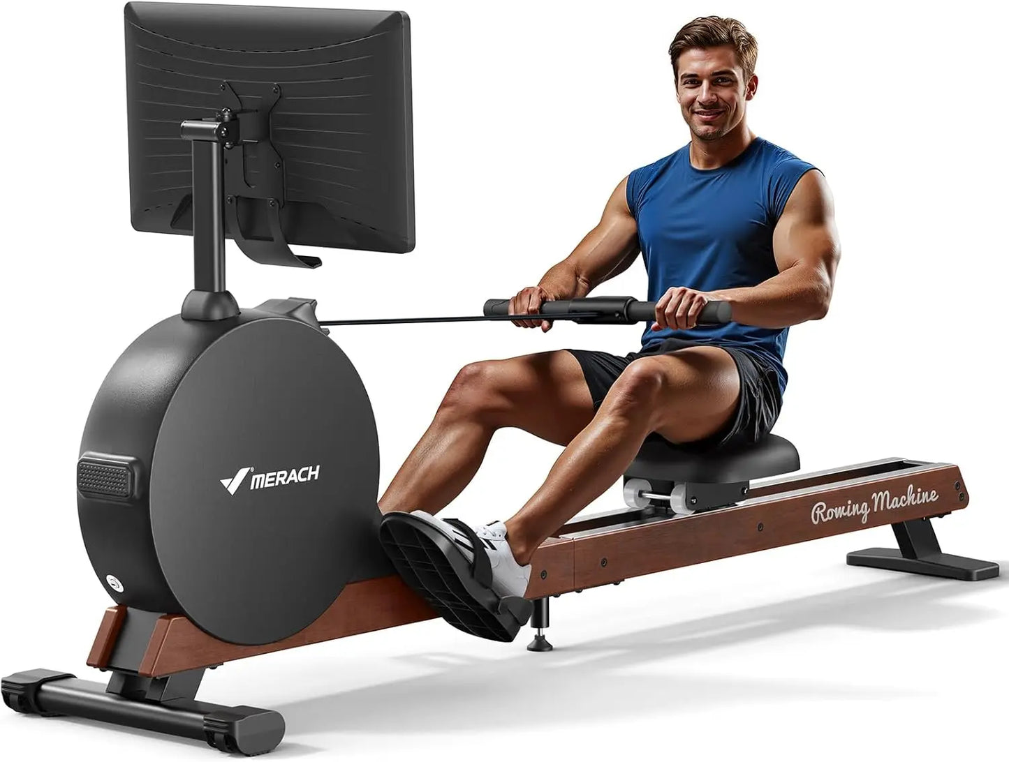 MERACH Pro-Grade Rowing Machines for Home, Smart Magnetic Rowing Machine with Self-Generation, Double Resistance