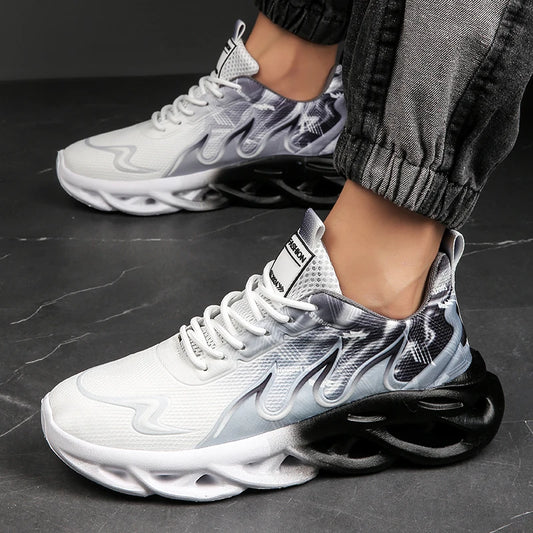 Summer Unisex Running Shoes Men Women Lightweight Mesh Breathable Comfortable Flat Soft Tennis Shoes Lace-up Sneakers Man 36-46