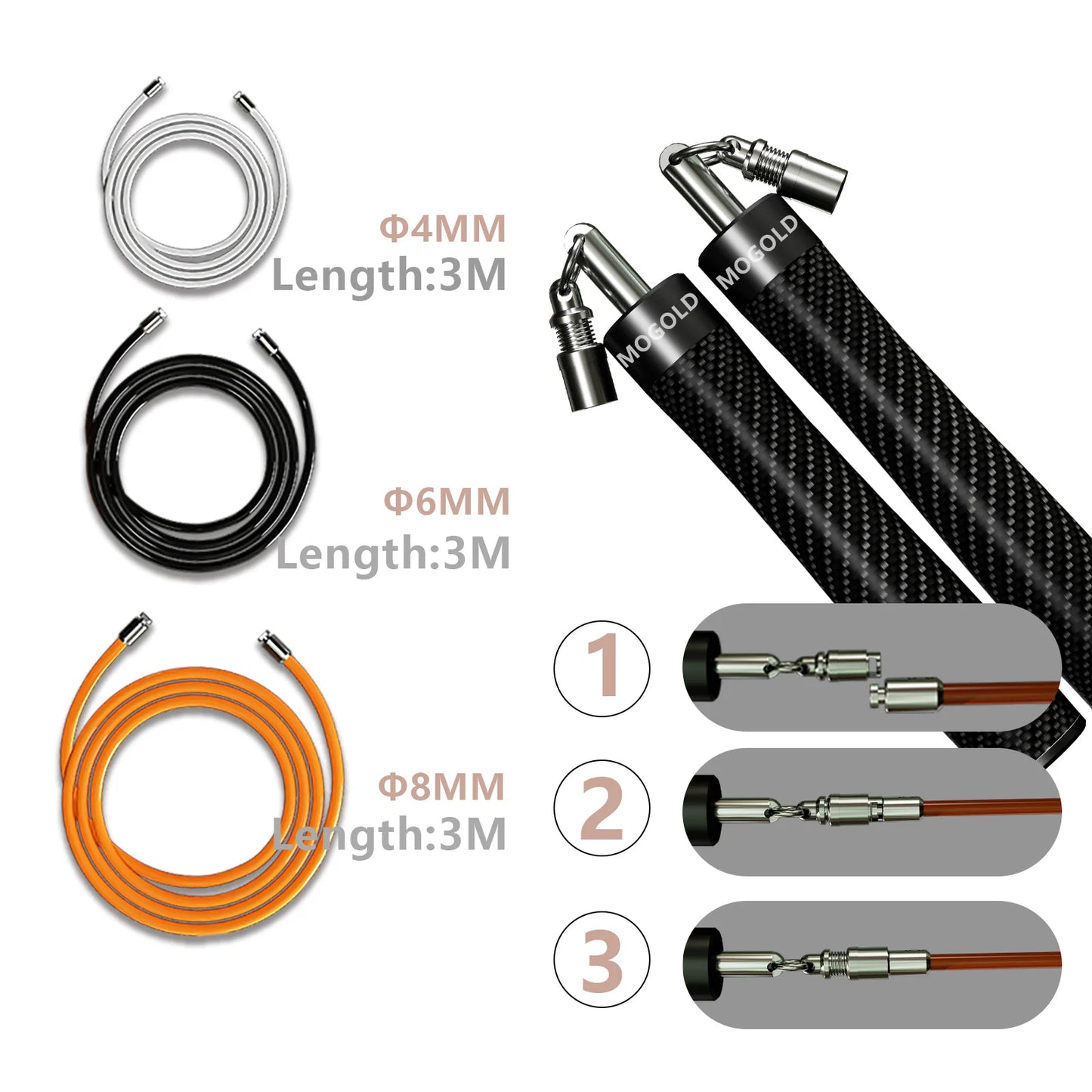 MOGOLD High-Speed Jump Rope | Anti-Slip Handle | Perfect for Fitness Challenges
