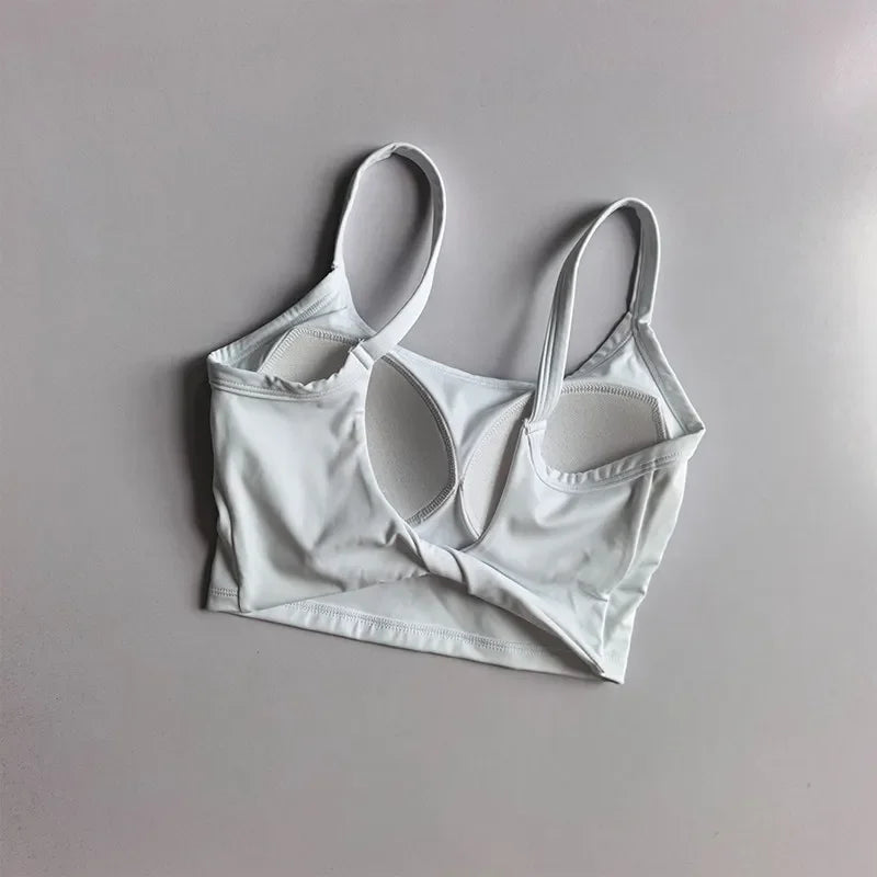 Women Sports Bra Push Up Fixed Padded Fitness Vest for Running Gym Yoga Breathable Sports Underwear Top