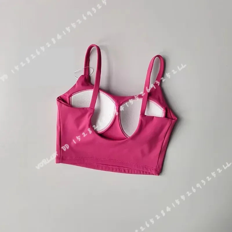 Women Sports Bra Push Up Fixed Padded Fitness Vest for Running Gym Yoga Breathable Sports Underwear Top